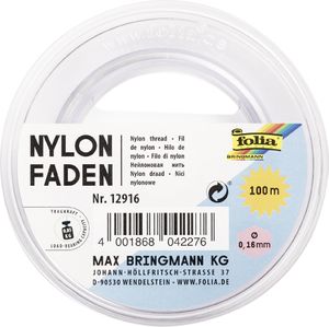 folia Nylonfaden auf Spule 0,16 mm x 100 m transparent