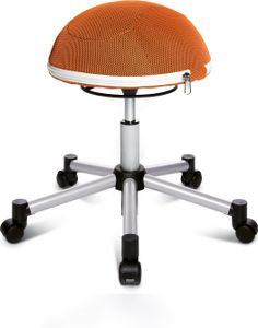 HALF BALL - Arbeitsstuhl Arbeitshocker Silber/Orange