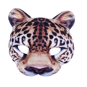 Maske Tiermaske Leopardenmaske Stoffmaske 3D Leopard für Kinder ab 3 Jahren