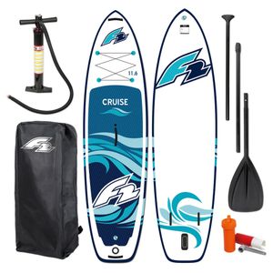 SUP F2 Cruise HFT 11'5" Blue Aufblasbares Stand Up Paddle Board | 354 x 83 x 15 cm | Surfboard für Einsteiger & Fortgeschrittene mit zubehör