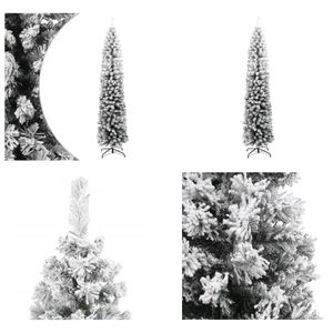 vidaXL Umelý vianočný stromček Slim so snehom Green 210 cm PVC - Umelý vianočný stromček - Umelé vianočné stromčeky - Slim Christmas Tree