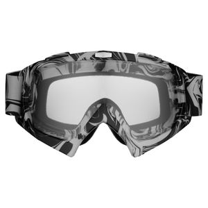 Designer Motocross Brille silber mit klarem Glas