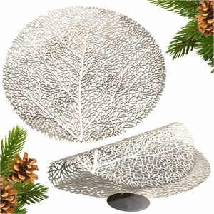 Tischsets Rund Untersetzer Platzset 38 Cm Platzmatte Tischmatte Baumkrone Silber