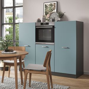 Kuchynský blok Livinity® R-Line, 180 cm bez pracovnej dosky, modrošedý/antracitový