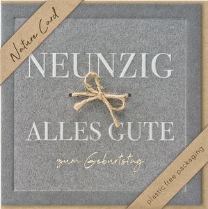 bsb 694032-2 Geburtstagskarte Zahl 90 - Natur Card, inkl. Umschlag