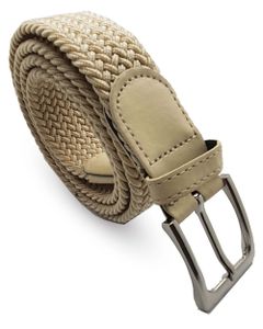 Komfortabel Elastische Geflochtener Stretch Gürtel - Stretchbelt - Stoffgürtel - Gürtel Flecht - Damen und Herren – undefined / Beige