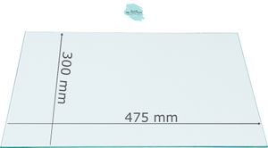 Kühlschrank Einlegeboden | Glasplatte - Klarglas 4 mm  (47,5 cm x 30,0 cm) - (89,96 EUR / qm)