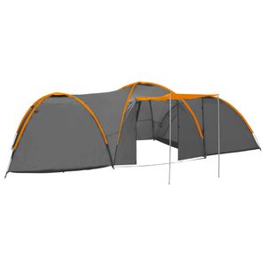 XXL Campingzelt 8 Personen grau | regenfest & atmungsaktiv | Familienzelt Gruppenzelt Kuppelzelt Zelt Camping Outdoor Zelten