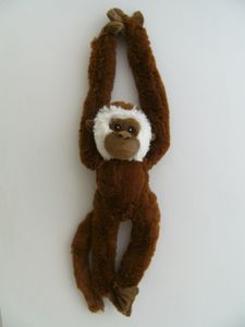 Plüschtier Affe 40 cm, Gibbon,  Hängeaffe Affen Hängeaffen Kuscheltiere Stofftiere Klettband