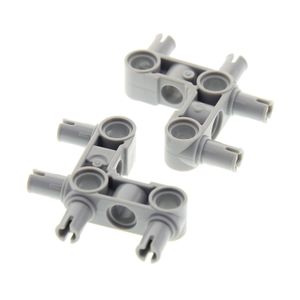 2x Lego Technic Verbinder neu-hell grau 3x3 Winkel 4 Pin Halter Mindstorms 55615