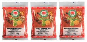 3er Pack NGR Chili Pulver SCHARF (3x 100g) | HOT Chilipulver