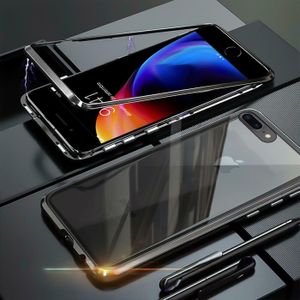 Hülle Magnet für iPhone 7 Plus / 8 Plus Schutzhülle Cover Glas Handy Tasche Panzer Case