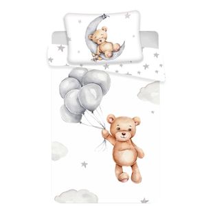 JERRY FABRICS Krippenbettwäsche Teddybär Baby Baumwolle, 100/135, 40/60 cm