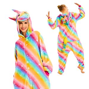 Piżama onesie kigurumi dla dorosłych tęczowy jednorożec XL: 175-185cm