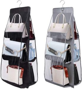 2Pack Handtaschen Aufbewahrung,Handtaschen Organizer Hängend mit 6 Fächer Taschenhalter für Taschen Wohnzimmer, Schlafzimmer, zu Hause