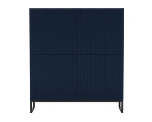 Komoda RTV Glamour Szafka RTV Loft Granatowy MAT Czarna rama 112 cm
