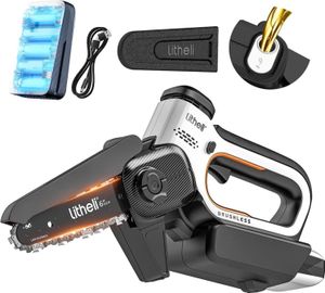 Litheli U20 Einhandkettensäge 20V/2.0Ah, Farbe:Schwarz-Silber