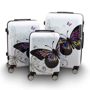 Bituxx Kofferset 3teilig Design Butterfly MS-17185
