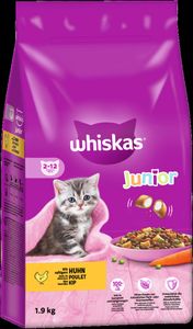 Whiskas Katzenfutter Trockenfutter Kätzchen Junior Kitten mit Huhn 1,9kg