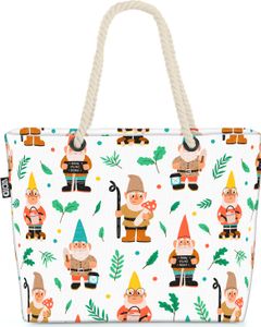 VOID Gartenzwerge Zwerge Pflanzen Strandtasche Shopper 58x38x16cm 23L XXL Einkaufstasche Tasche Reisetasche Beach Bag