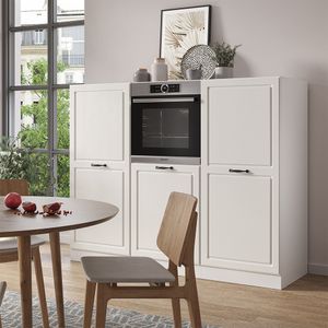 Livinity® R-Line kuchynský blok, 180 cm bez pracovnej dosky, biely vidiecky dom/biela