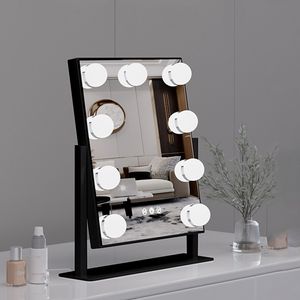 Kosmetikspiegel, Beleuchtung Schminktischspiegel mit 9 Dimmbare LED, 3 Farbtemperatur Licht, 360° drehbar, Touch Steuerung