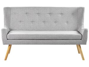 BELIANI Sofa Grau Polsterbezug 2-Sitzer Küchensofa mit Holzgestell Modern Wohnzimmer Salon Möbel Wohnecke Sitzecke Küche