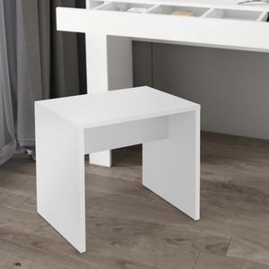 ECD Germany Stolička k toaletnímu stolku, 40x36x41 cm, bílá, ušlechtilý a elegantní vzhled, taburet na líčení, sedátko, lavička na líčení, sedátko, lavička na líčení