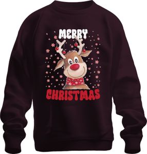 Veselý vianočný sveter s jeleňom Sweet - Christmas Xmas Christmas Uni, bordový, XXL
