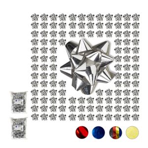 relaxdays 300 x kleine Geschenkschleifen silber