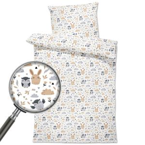 Súprava detskej postieľky 90 x 120 cm - detská posteľná bielizeň Detská posteľná bielizeň s obliečkou na vankúš 60x40 z bavlneného motívu sovičky