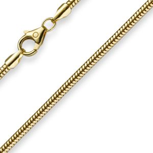 2,5mm Kette Collier Schlangenkette aus 585 Gold Gelbgold 60cm Damen Goldkette