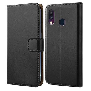 Handy Tasche für Samsung Galaxy A40 Schutzhülle Bookstyle Etui Klapphülle Wallet Flip Cover Case Schwarz