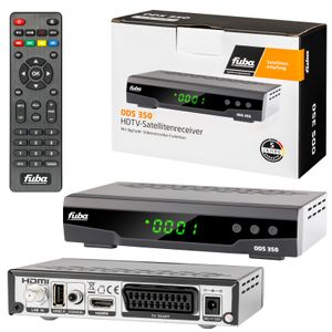 FUBA ODS 350 Digital SAT TV-Receiver DVB-S2 FullHD HDTV Satelliten-Receiver HDMI SCART 2x USB Deutsche Sender vorprogrammiert PVR-Ready