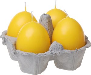 Eierkerzen Gelb 55/45 mm, 4er-Pack