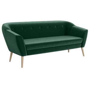 MEBLINI Mini Sofa 3-Sitzer für Wohnzimmer - Mini Lounge für drei Personen - Küchensofa - Sofa Klein - DORIS - 3 - Grün Samt
