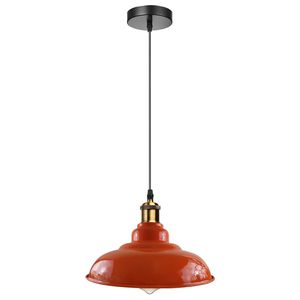 Retro-Industrie-Vintage-Metall-glänzende hängende orangefarbene Deckenleuchte mit Lampenschirm, Hängelampe