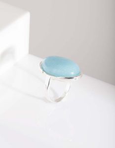 Lovisa - Ring Silber Blauer Synthetischer Opal Stein Ring ML