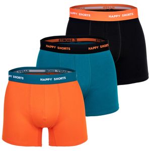 Happy Shorts Retro-Boxer Retro-shorts unterhose Jersey Orange+Black+Turquise XXL (Herren)