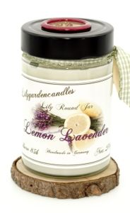 Duftkerze Limone & Lavendel, 85+ Stunden, 100% Sojawachs, Holzdocht