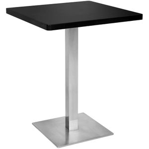 Bartisch Bistrotisch Tisch Schwarz Eckig Edelstahlfuß 60x60x75 M-BT60/1854