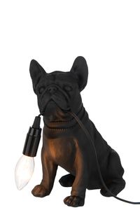 2er-Set Tischlampe 'Bulldog' aus Poly – Ein charmantes Duo in Schwarz oder Weiß – Schwarz