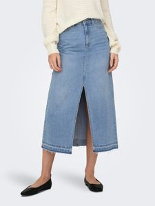 Maxi džínová sukně v džínovém provedení s třásněmi | XS