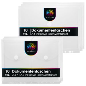 OfficeTree Dokumententasche 10 Stk. A4 zu A5 + 10xA4 inkl. Lockverstärker
