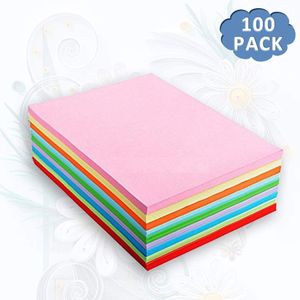 100 Blatt buntes DIN-A4 Ton-Papier, Set aus 10 Farben, bunte Blätter in 80g/m², für DIY Kunst Handwerk 、 Drucker、Kopierpapier farbig