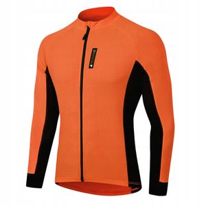 Langarm Fahrradtrikot Fahrradjacke Herren Radtrikot Atmungsaktive Jersey Shirts Fahrradbekleidung Orange L