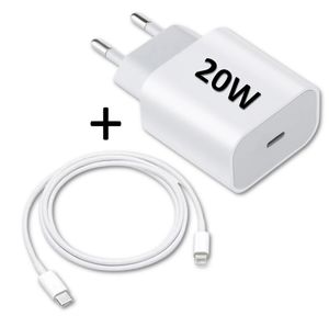20W Schnell Ladekabel für iPhone 13 12 11 10 Pro iPad schnellladegerät USB C + 1Meter Ladekabel