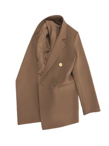 Damen Trenchcoats Zweireiher Blazer Casual Business Herbst Jacke Revers Outwear Braun (hochwertiger Stoff),Größe XXL