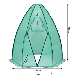 WOLTU Gewächshaus Foliengewächshaus PE halbtransparente Tomatengewächshaus Winterschutz, überwinterungszelt für Pflanzen Grün, 160x180cm