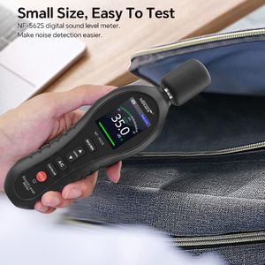 NOYAFA Digitaler Schallpegelmesser mit A/C-gewichtetem Dezibelmessgeraet, 30 bis 130 dB SPL-Messgeraet mit MAX/MIN-Datenspeicherung, automatischer Abschaltalarm, Geraeuschmessgeraet fuer Klassenzimmer, Buero und Fabrik
